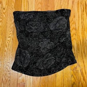 Floral Glitter Tube Top